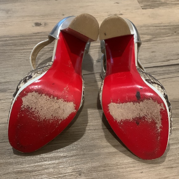 Christian Louboutin size 37 snakeskin chunky heels - Picture 4 of 10